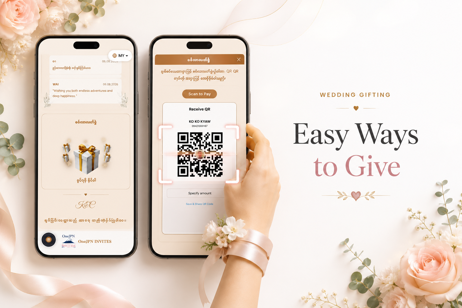 Kpay, WavePay, and QR code gifting mockup