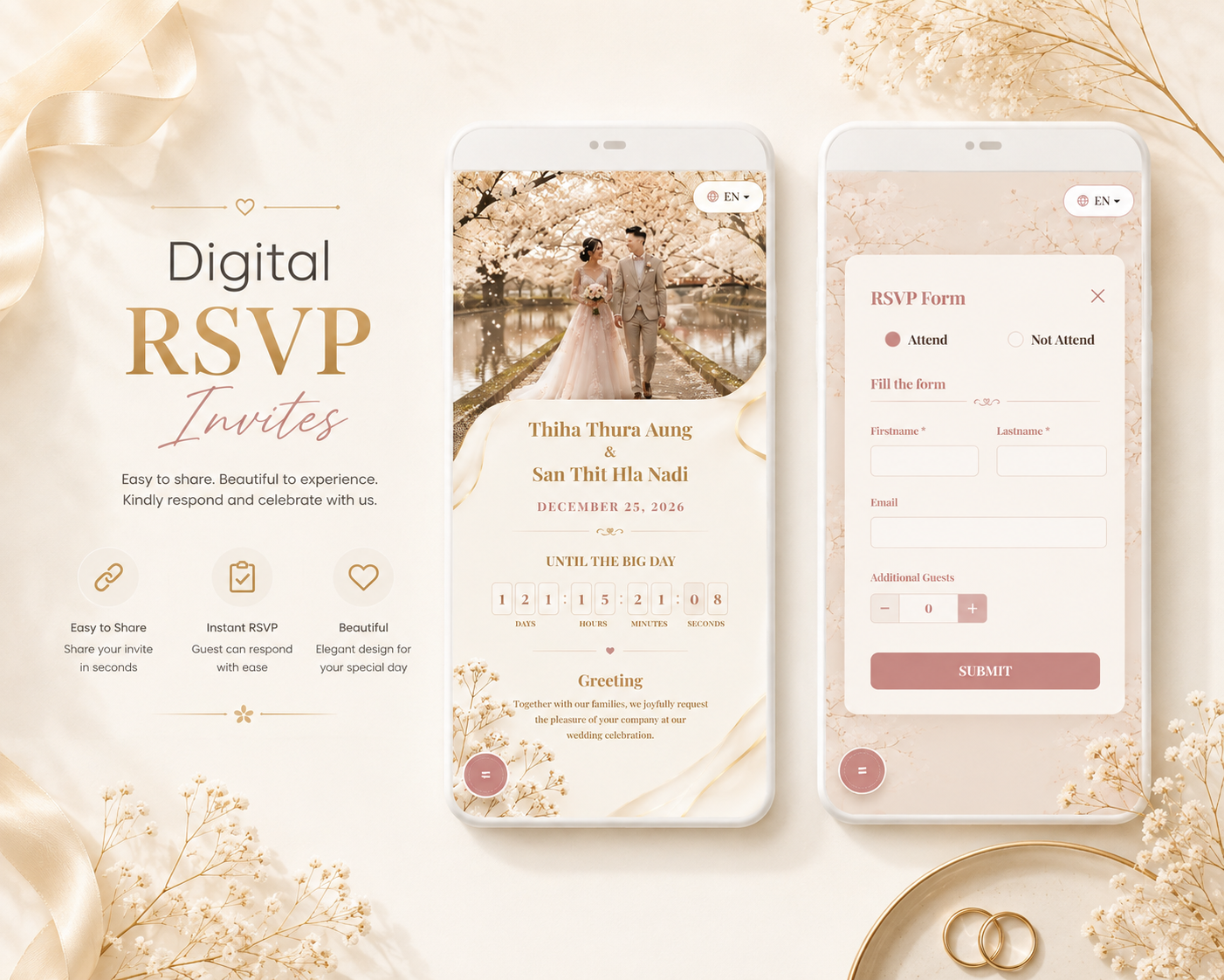 RSVP dashboard on tablet